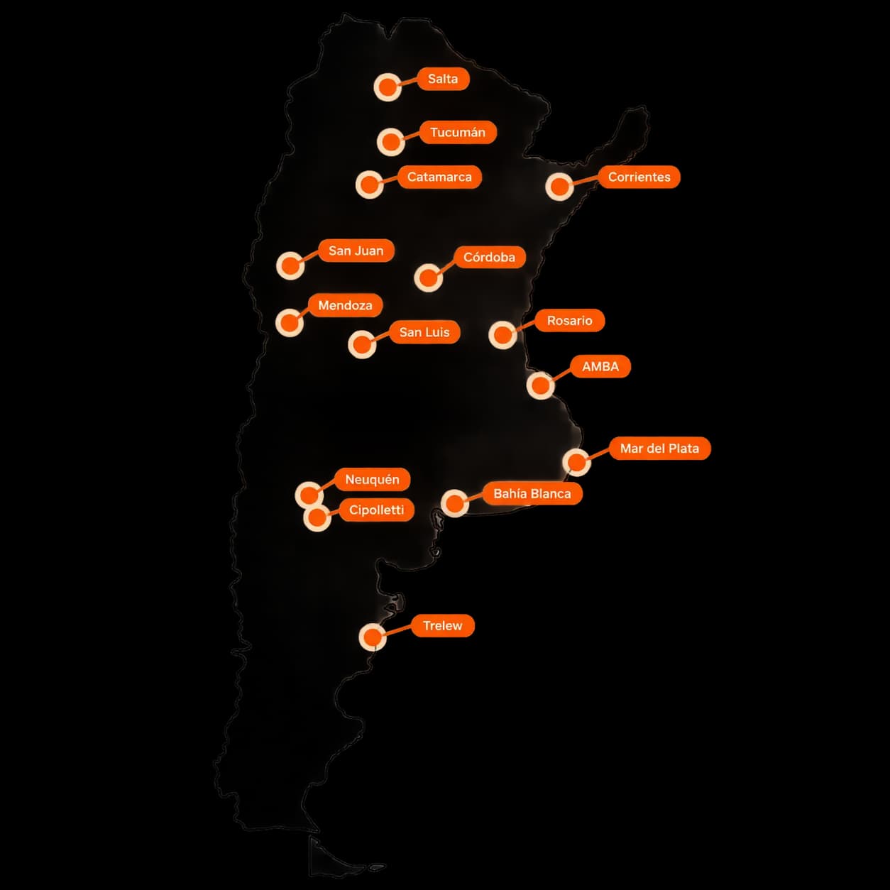 Cobertura nacional de MASABC en Argentina